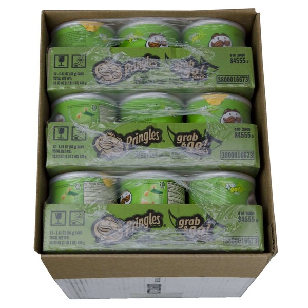 Pringles Papas Crujientes de Papa con Sabor a Crema Agria y Cebolla 1.41 oz., Paquete de 36 - 3800084715