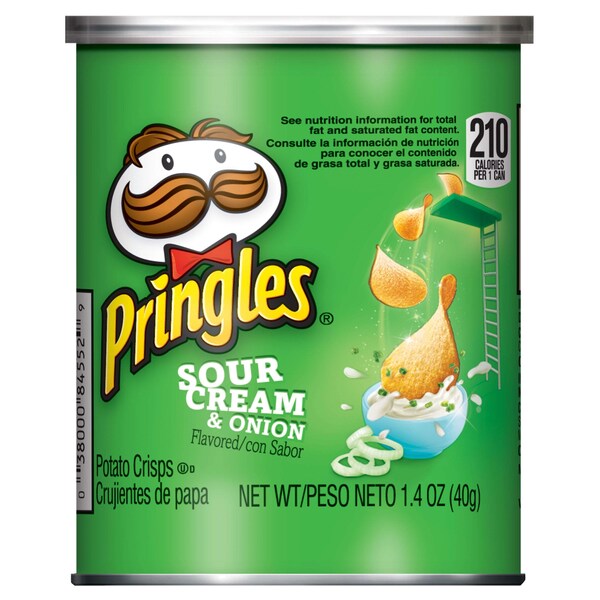 Pringles Papas Crujientes de Papa con Sabor a Crema Agria y Cebolla 1.41 oz., Paquete de 36 - 3800084715