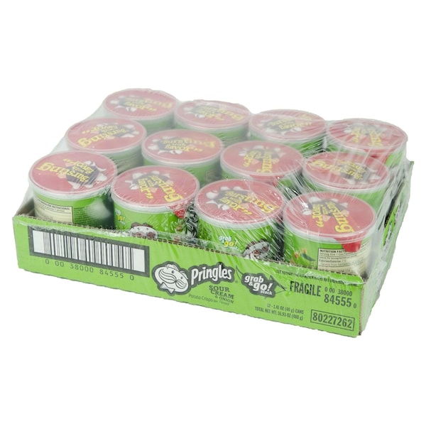Pringles Papas Crujientes de Papa con Sabor a Crema Agria y Cebolla 1.41 oz., Paquete de 36 - 3800084715
