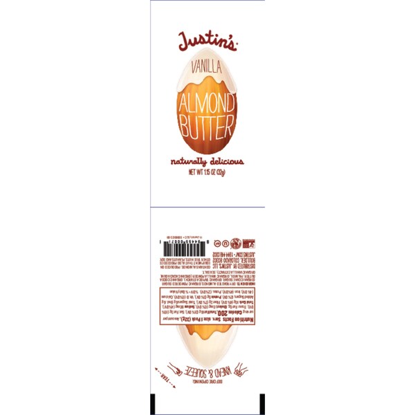 Mantequilla de Almendra de Vainilla de Justin 1.15 oz., Paquete de 60 - 78496