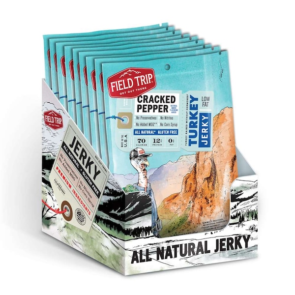 Paseo al campo de Pavo Jerky Pimienta Cracked 2.2 oz., Paquete de 9 - D0220TJ0907