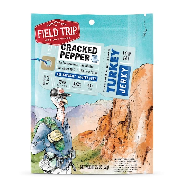 Paseo al campo de Pavo Jerky Pimienta Cracked 2.2 oz., Paquete de 9 - D0220TJ0907