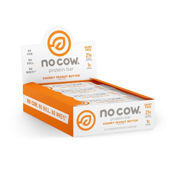 No Cow Barra de Mantequilla de Cacahuate Gruesa 2.12 oz., PK72 - 50500