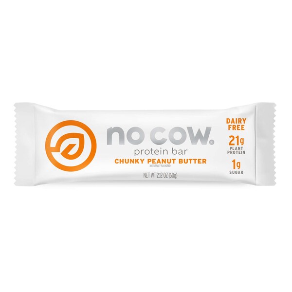 No Cow Barra de Mantequilla de Cacahuate Gruesa 2.12 oz., PK72 - 50500