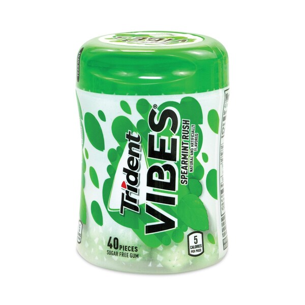 Chicle Trident Vibes con sabor a Menta, sin azúcar, 40 piezas, paquete de 6, 6 paquetes - 6012650