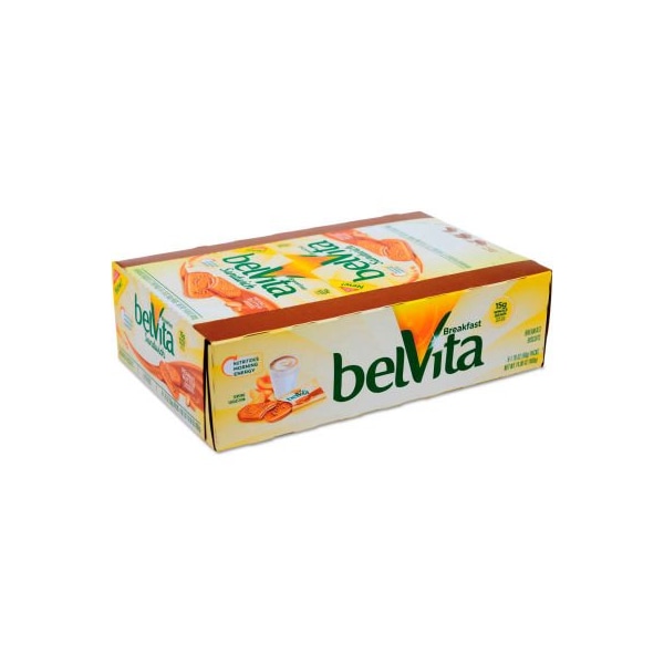 Nabisco belVita Breakfast Biscuits, Sandwich de Mantequilla de Cacahuate, Paquete de 1.76 oz, 8 cajas - 00 44000 04068 00