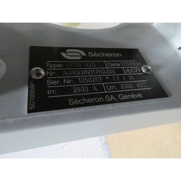 Secheron 2600A AMP 2000V-DC OTHER CIRCUIT BREAKER - HSCB UR26-82S AUR0382117K0300
