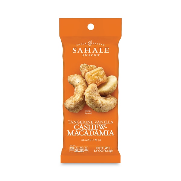 Sahale Snacks Glazed Mixes, Mandarina Vainilla, Bolsa de 1.5 oz, Paquete de 18 - 900015