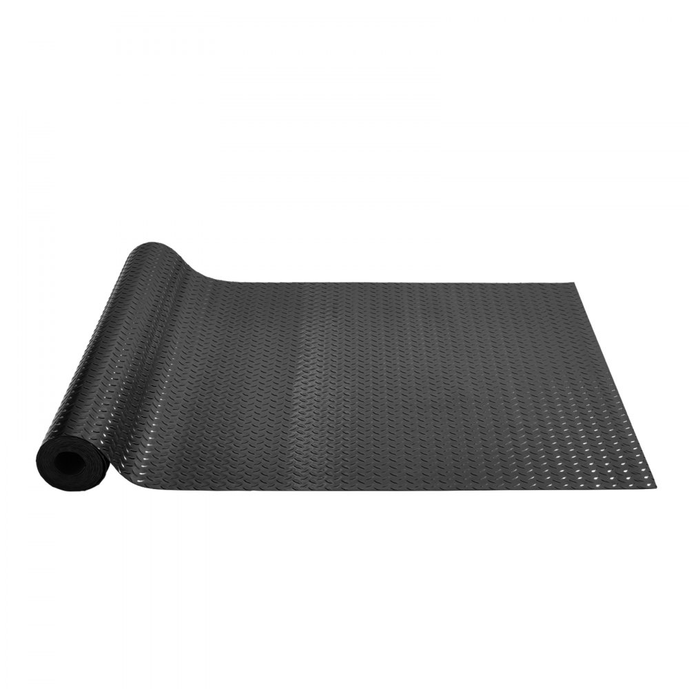 VEVOR Garage Floor Mats 2 Rolls 17 x 3.6 Ft Garage Mat 2.5mm Thickness Black Garage Flooring PVC Garage Mats for Under Car - PVCDB2JBKZS520CM1V0