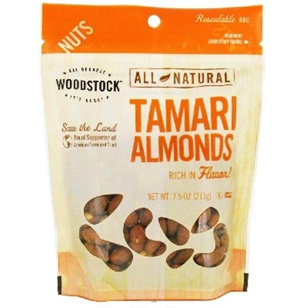 Woodstock Almendras Tamari - 8x7.5 onzas - BG19726