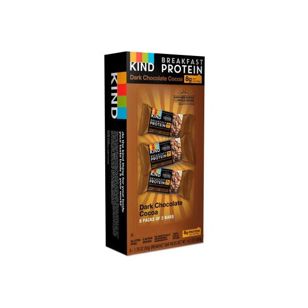 Barras de Proteína para el Desayuno KIND®, Chocolate Oscuro y Cacao, 50 g, 8 por caja - 25954