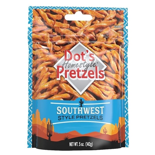 "Pretzels caseros Dots 7399959, Pretzels con sabor a suroeste, bolsa de 5008-DP"