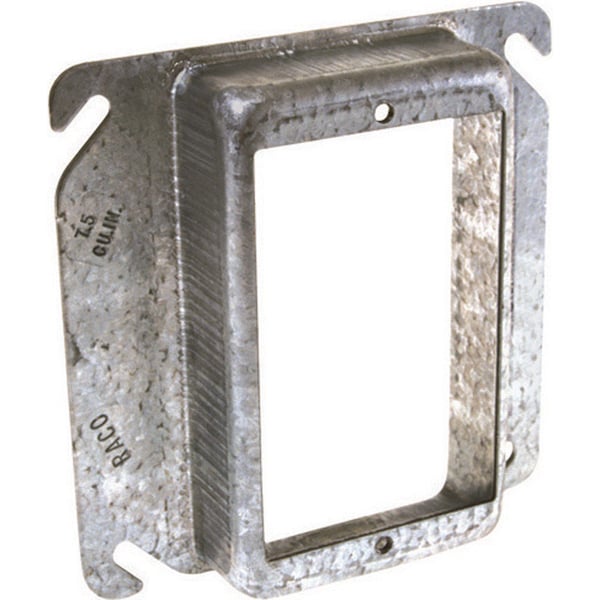 Raco Electrical Box Cover, 1 Gang, Square, Steel, Raised Cover - 8771