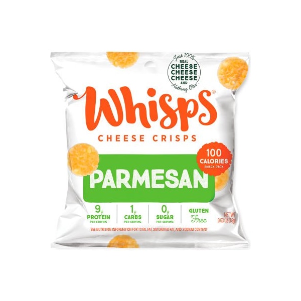 Paquete variado de crujientes de queso parmesano y cheddar WHISPS sin gluten de Green Rabbit Holdings, 0.63 oz, 14 piezas - 22001077