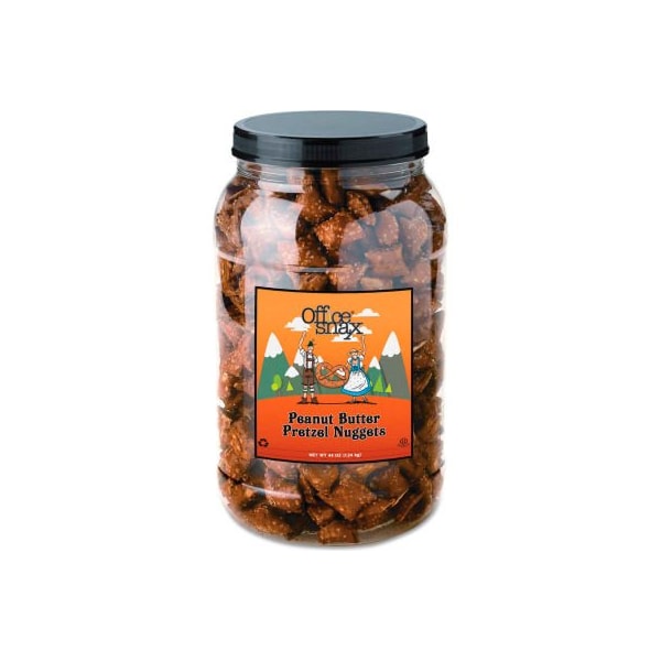Bocadillos de oficina: Nuggets de pretzel, mantequilla de cacahuate, cubeta de 44 oz - OFX375