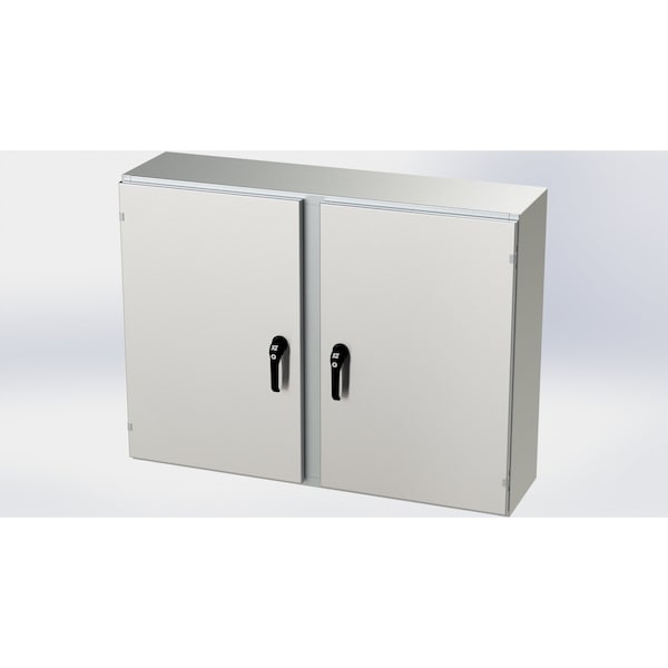Saginaw Control & Engineering 304 Stainless Steel Electrical Enclosures, 36 in H, 12 in D, 48 in W, NEMA 3R, 4, 4X, 12, 13 - SCE-36EL4812SSWFLP