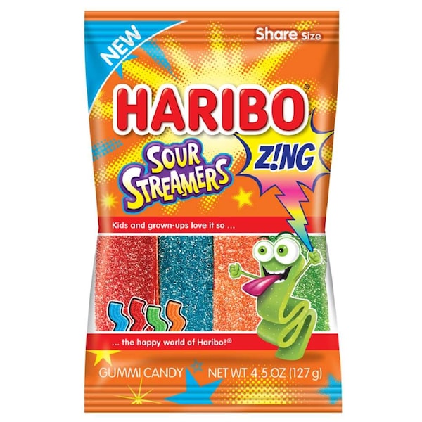 Haribo Haribo Confitería Sour Streamers 4.5 oz., PK12 - 75004