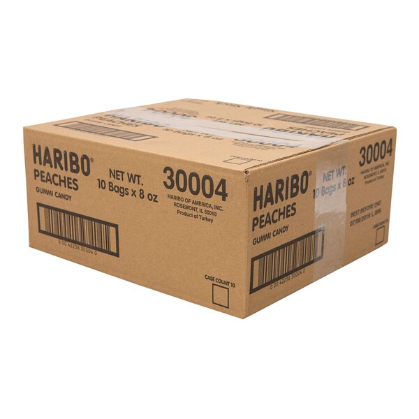 Haribo Dulces Duraznos Confitados 8 oz. Bolsa, paquete de 10 - 30004