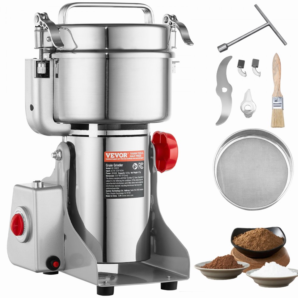 VEVOR 1000g Commercial Spice Grinder Electric Grain Mill Grinder High Speed - DDDPSGWYMJ10GU5ZEV1