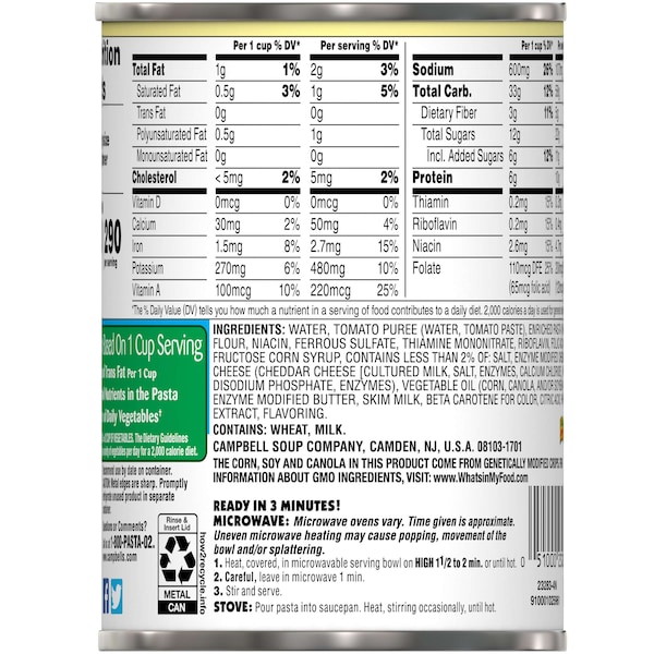 Campbells Campbell's Spaghetti O's Pasta de Tomate 15.8 oz. Lata, Paquete de 24 - 000023283
