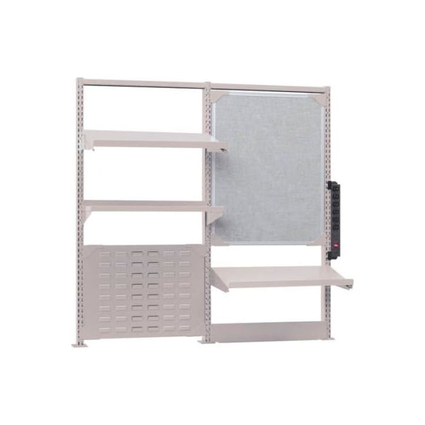Lista International Lista Louver Panel Kit W/ Shelf, 50-3/4"W x 15"D, Gray - XSSMNX-60/2424/LG