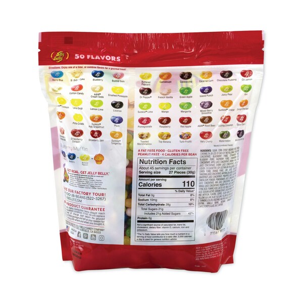 Assortment de Jelly Beans de 50 sabores Jelly Belly, bolsa Standup de 3 lb - 26546