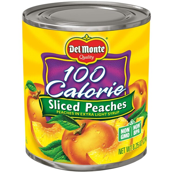 Del Monte Sirope Extra Ligero Durazno en Mitades Amarillo en Lata de 8.25 oz, Paquete de 12 - 2000222