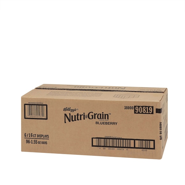 Kellogg's Barrita de Cereal Nutri-Grain de Arándano 1.55 oz, Paquete de 96 - 3800090819