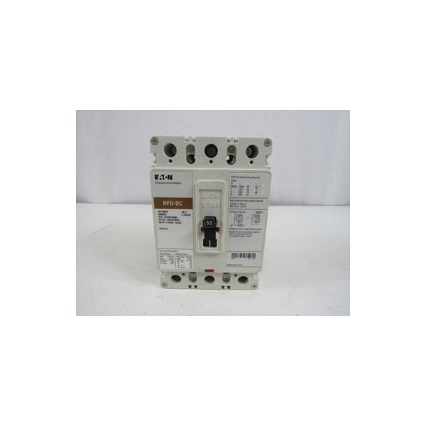 Eaton Molded Case Breakers MCCBs HFD 3P 50A 600V 50/60Hz 3Ph F Frame - HFDDC3050L