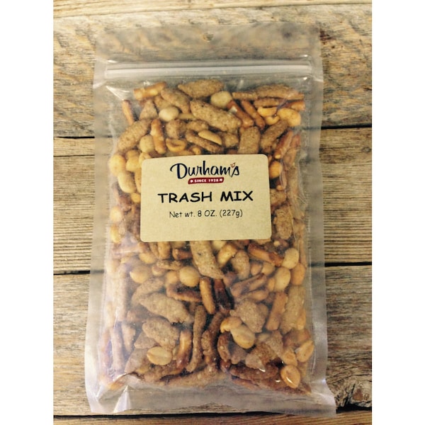 Mezcla de botanas con cacahuates, palitos de ajonjolí y pretzels - Bolsa de 8 onzas - 7304259058 de Durhams.