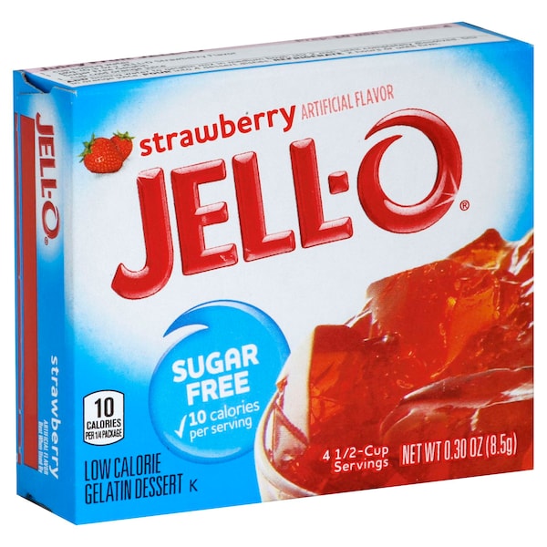 Gelatina Jell-O sin azúcar sabor fresa 0.3 oz, paquete de 24 - 10043000201401