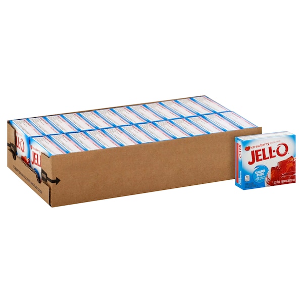 Gelatina Jell-O sin azúcar sabor fresa 0.3 oz, paquete de 24 - 10043000201401