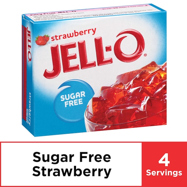 Gelatina Jell-O sin azúcar sabor fresa 0.3 oz, paquete de 24 - 10043000201401