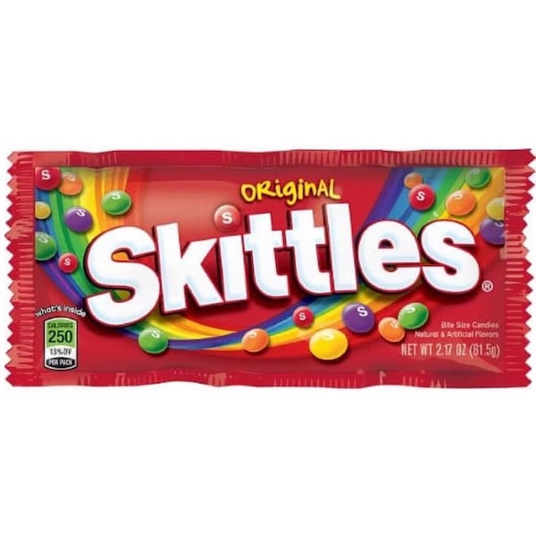 Snickers Skittles Dulce de Caramelo Masticable Sabor Original 2.17 oz - 108226
