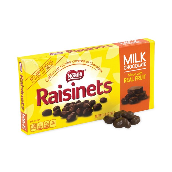 Nestlé Raisinets Dulces de chocolate con leche y pasas, caja de 35 oz, PK15, 15PK - 76844