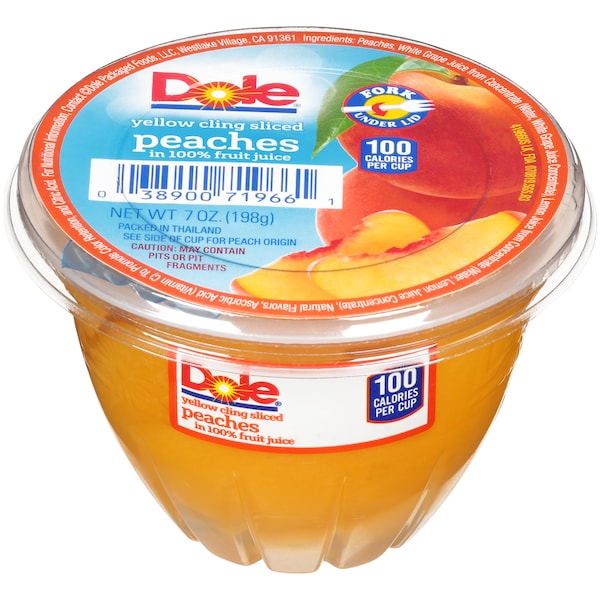 Duraznos Dole rebanados en jugo en envase de 7 oz., paquete de 12 - 71966