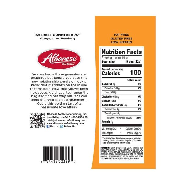 Albanese Worlds Best Sherbet Bears Stand Up Peg Bag Shipper, PK60 - 53402

Soporte de Exhibición de 60 bolsas de Albanese Worlds Best Sherbet Bears - 53402