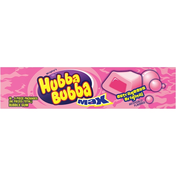 Hubba Bubba Chicle Original Escandalosamente Delicioso 5 piezas, PK144 - 267206