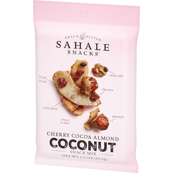 Sahale Snacks Mescla de almendra, coco, cereza y cacao en paquete de 1.5 oz, paquete de 18 - 9386900086