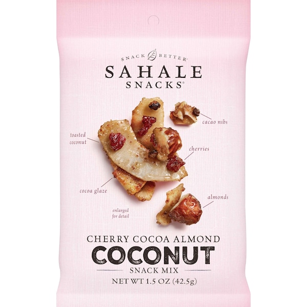 Sahale Snacks Mescla de almendra, coco, cereza y cacao en paquete de 1.5 oz, paquete de 18 - 9386900086