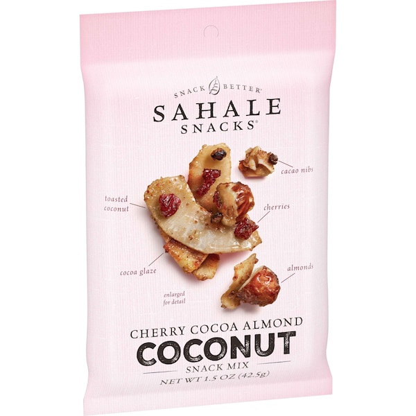 Sahale Snacks Mescla de almendra, coco, cereza y cacao en paquete de 1.5 oz, paquete de 18 - 9386900086