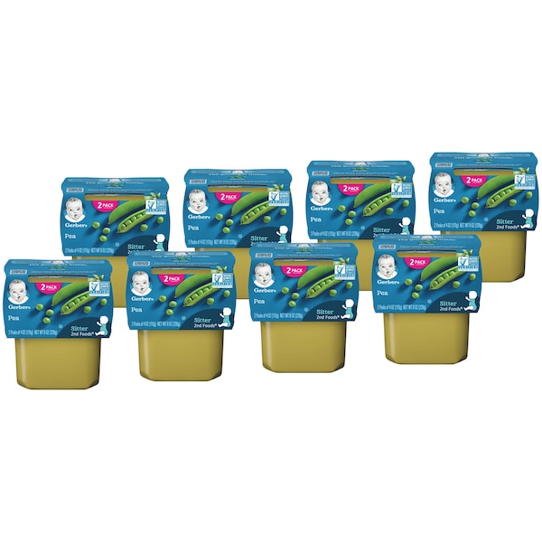 Alimentos para bebé Gerber 2nd Foods Guisantes 4 oz., paquete de 16 - 00015000076528