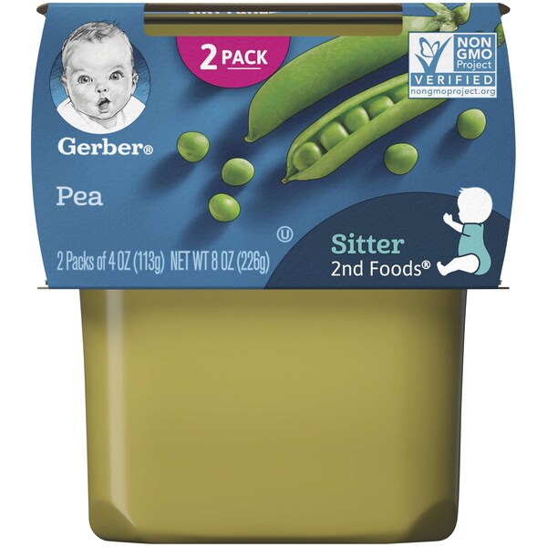 Alimentos para bebé Gerber 2nd Foods Guisantes 4 oz., paquete de 16 - 00015000076528
