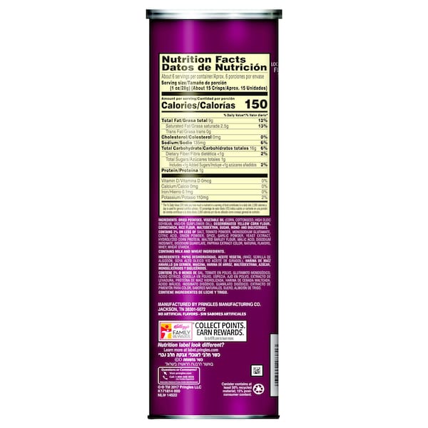 Pringles Papas Fritas Sabor BBQ 5.5 oz., Paquete de 14 - 3800018366