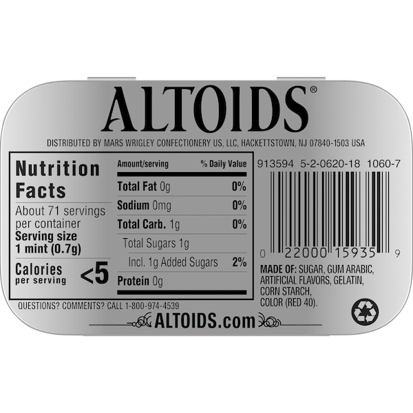 Altoids Canela Altoids 1.76 oz. Paquete, PK144 - 255753