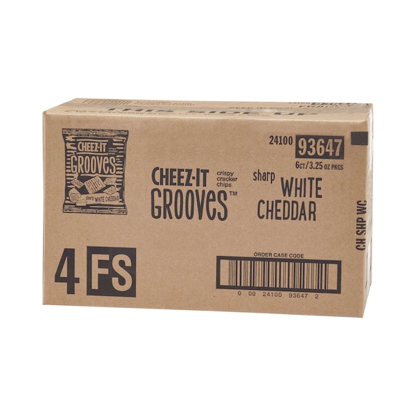 Galletas Cheez-It Grooves de Cheddar Blanco Afilado 3.25 oz. Bolsa, paquete de 6 - 2410093647