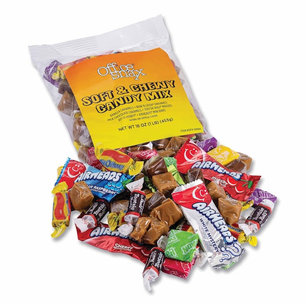 Bocadillos de Oficina. Variedad de dulces, mezcla de dulces suaves y masticables, bolsa de 1 libra - 00664