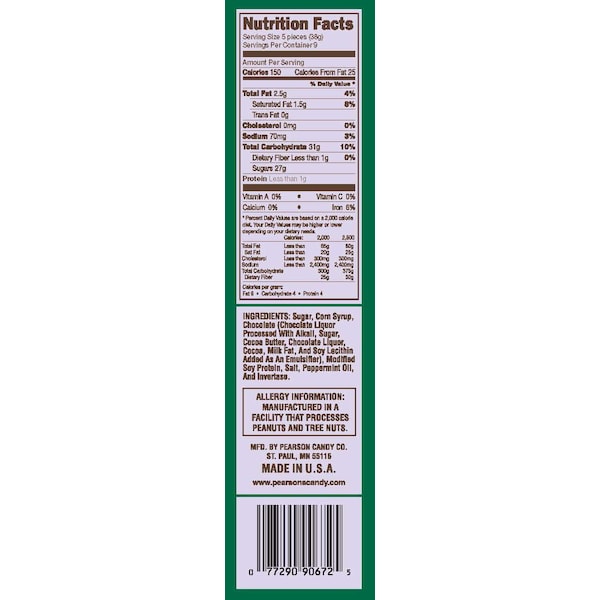 Pearson's Bolsa de Mentita Envuelta en Chocolate 12 oz., Paquete de 12 - 90672