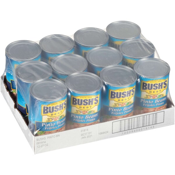 Bush's Best Frijoles Pintos 27 oz., paquete de 12 - 01814