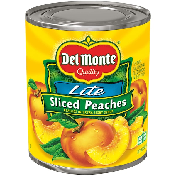 Del Monte en almíbar extra ligero Durazno Amarillo en Rodajas 29 oz. Lata, Paquete de 6 - 2000489